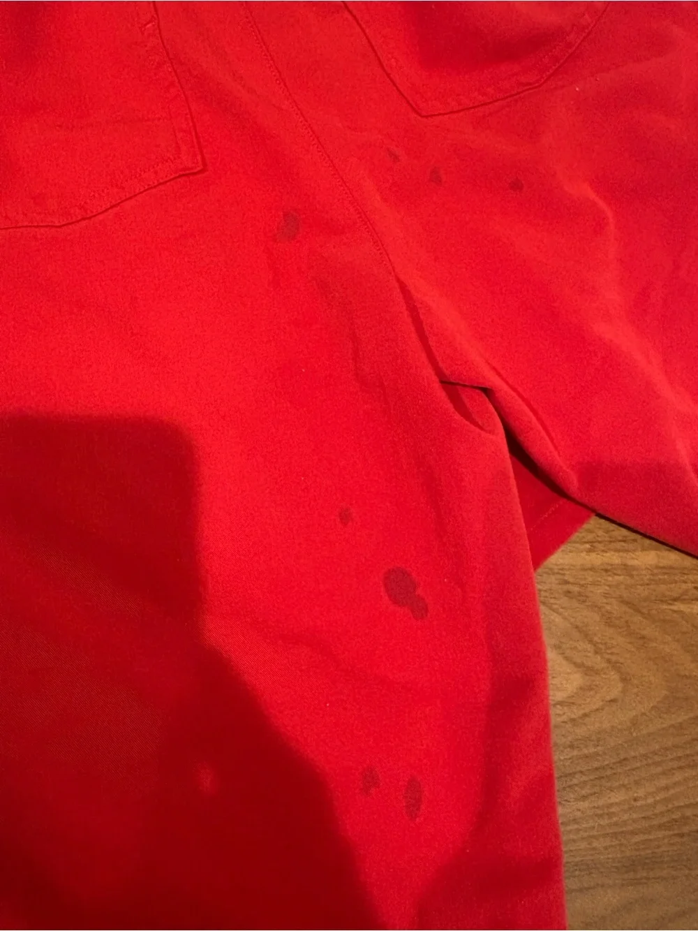 Figs Red Scrub Top and Red Jogger Pants with Navy Drawstring